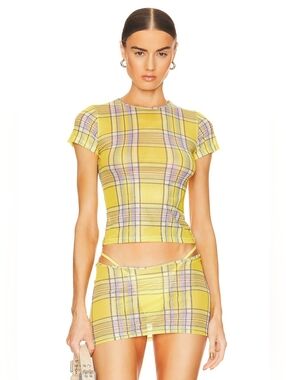 NWT MIAOU MINI TEE IN DION PLAID